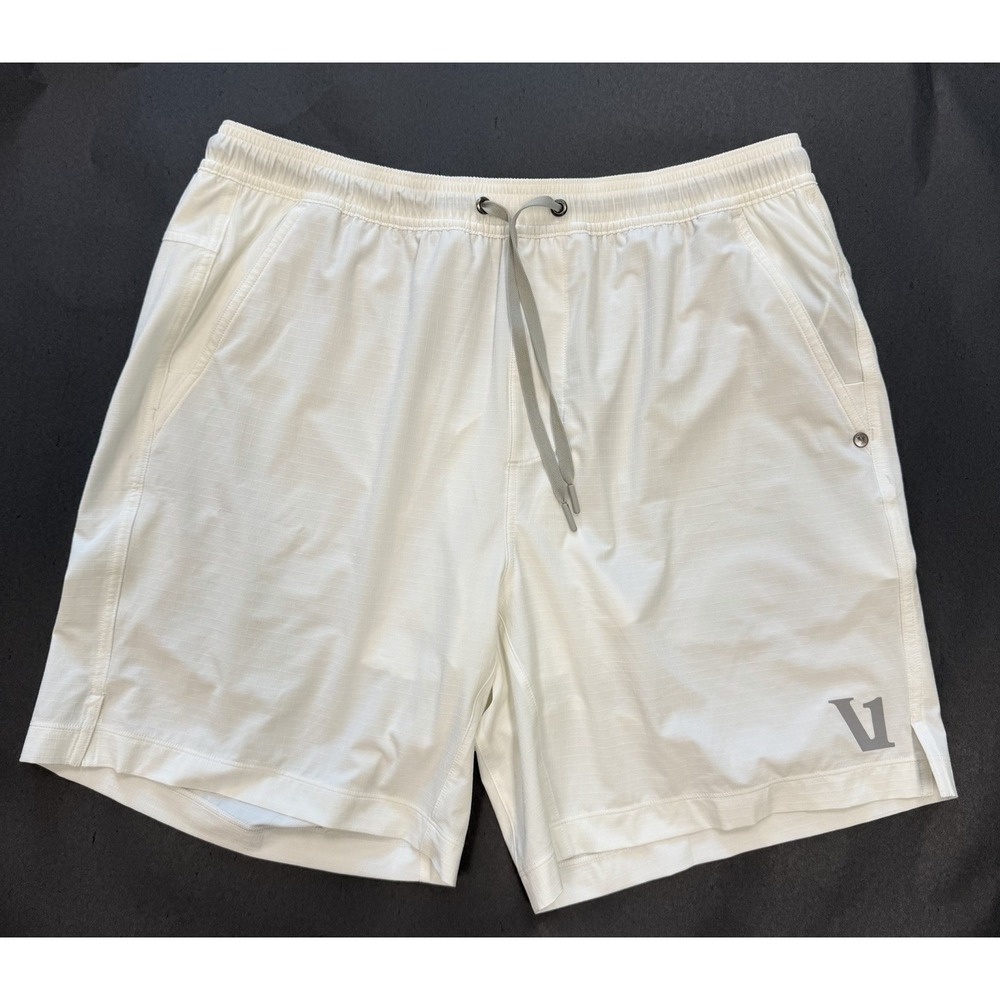 Vuori HardKore Shorts Mens Large White 7" Lined Athletic Training V3072
